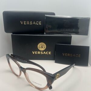 Versace Women's Glasses in Black and Brown